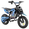 A14 Kids Electric Motorcycle, 500W Motor, 36V 5.2Ah Battery, 14 inch Tires, 27km/h Max Speed, 22km Range, Rear Disc Brake, Dual Shock Absorption, LCD Display - Blue