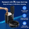 Liectroux M70 Pro Lidar Robot Vacuum Cleaner with Self-emptying Dustbin, Multi-floor Map Storage, 6500Pa Strong Suction, 3200mAh Battery, Max. 175min Runtime, Smart App & Voice Control, 3L Dust Bag, Black