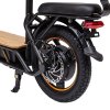KuKirin C1 Pro Electric Scooter, 500W Motor, 48V 26Ah Battery, 14-inch Pneumatic Tire, Max 100km Range, One-click Folding, Rear Seat & Front Storage Basket, Solid wood pedal, Rearview Mirror Turn signal light - Black