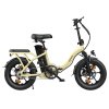 ESKUTE D100 Folding Electric Bike, 250W Motor, 36V 13Ah Battery, 25km/h Max Speed, 100km Range, 16 inch Tires, Mechanical Disc Brakes, LCD Display - Off-white