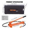 Sada hydraulického valca 10 ton s pumpou a hadicou 4.6 ft/1.4 m