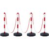Nastaviteľné stĺpiky 4 ks, reťaz 2,44 m, plniteľná báza, červeno-biele