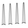 Nohy hairpin na stôl sada 4 ks 0.7M 3 tyče 408.2KG čierne oceľ