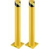 Bezpečnostný stĺpik 36 inch, priemer 4.5 inch, žltý oceľný, 8 kotiev