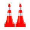 Dopravné kužele 6×28" pvc oranžové, 2 reflexné pásy, závažie