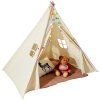 Detský stan teepee pre 1–5 rokov s podložkou, guľôčkami, béžový