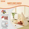 Detský stan teepee pre 1–5 rokov s podložkou, guľôčkami, béžový