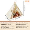 Detský stan teepee pre 1–5 rokov s podložkou, guľôčkami, béžový