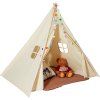 Detský stan teepee pre 1–5 rokov s podložkou, guľôčkami, béžový