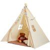 Detský stan teepee pre 1–5 rokov s podložkou, guľôčkami, béžový