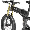 Bezior X-PLUS Electric Bike 1500W Motor 48V 17.5Ah Battery 26*4.0 Inch Fat Tire Mountain Bike 40Km/h Max Speed 200kg Load 130KM Range LCD Display IP54 Wateroroof - Black