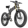 Bezior X-PLUS Electric Bike 1500W Motor 48V 17.5Ah Battery 26*4.0 Inch Fat Tire Mountain Bike 40Km/h Max Speed 200kg Load 130KM Range LCD Display IP54 Wateroroof - Black