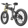 Bezior X-PLUS Electric Bike 1500W Motor 48V 17.5Ah Battery 26*4.0 Inch Fat Tire Mountain Bike 40Km/h Max Speed 200kg Load 130KM Range LCD Display IP54 Wateroroof - Black