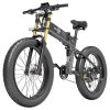 Bezior X-PLUS Electric Bike 1500W Motor 48V 17.5Ah Battery 26*4.0 Inch Fat Tire Mountain Bike 40Km/h Max Speed 200kg Load 130KM Range LCD Display IP54 Wateroroof - Black