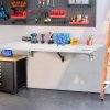 Nástenný skladací stôl na stenu 31.5"×19.69" biely s kovovým držiakom