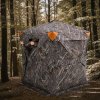 Poľovný úkryt 270° priehľadný, 3 okná s sieťovinou pre 1–2 osoby
