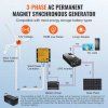 Veterný generátor 500 W 12 V, 3-listový, mppt, štart 2,5 m/s