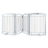 Voľne stojaca psia bránka 4 panely skladacia 32"×96.5" biela