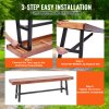Záhradná lavička 63 inches, drevo, kovové nohy, nosnosť 500 lbs