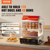 Elektrický parník na hot dogy 27L, 2 poschodia, 30℃~85℃, nerez