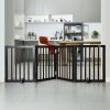 Voľne stojaca bránka pre psa 24" × 80.3", 4 panely, skladacia, hnedá