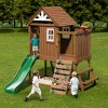 Detský drevený domček z cedru pre 2–8 rokov so šmykľavkou a rebríkom