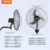 Nástenný ventilátor 19 inch, 4650 cfm, 3 rýchlosti, čierny pre dielne