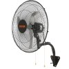 Nástenný ventilátor 19 inch, 4650 cfm, 3 rýchlosti, čierny pre dielne