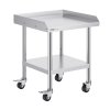 Nerezový pracovný stôl 61×61 cm s 4 kolieskami na prípravu jedla