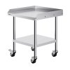 Nerezový pracovný stôl 61×61 cm s 4 kolieskami na prípravu jedla