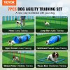 Sada agility: 7 dielna nastaviteľné prekážky, 6 tyčí, 2 tunely