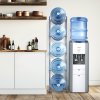 Stojan na vodné džbány 5 poschodí pre 5 fliaš po 5 gallon strieborný
