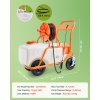 Záhradný postrekovač na kolesách, 60 l, 0–90 PSI, 8 trysiek, 2 tyče