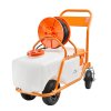 Záhradný postrekovač na kolesách, 60 l, 0–90 PSI, 8 trysiek, 2 tyče