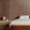 Akustické drevené lamelové panely na stenu, mdf, 23.6×47.2 inch, orech