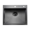 Kuchynský vkladaný drez 55 cm, jednokomorový, 304 nerez, čierny