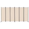 Skladací 6-panelový paraván na delenie miestnosti, béžový, prenosný