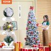 Umelý vianočný stromček 6.5ft s 250 bielymi led, kovový stojan