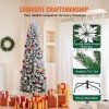 Umelý vianočný stromček 6.5ft s 250 bielymi led, kovový stojan