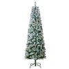 Umelý vianočný stromček 6.5ft s 250 bielymi led, kovový stojan