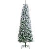 Umelý vianočný stromček 6.5ft s 250 bielymi led, kovový stojan