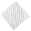 3D nástenné panely 12 ks 19.7×19.7 in pvc vlna 32 sq.ft matná biela