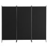 Paraván 3-dielny látkový skladací, voľne stojaci, čierny do kancelárie
