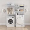 Polica nad práčkou a sušičkou, 4 police, nastaviteľné, tyč a háčiky