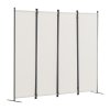 Skladací paraván 4 panely, textilný, samostatne stojaci, biely