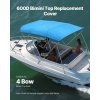 Bimini plachta 4 oblúky 600D nepremokavá 96"×97"-103" bez rámu