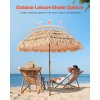 Tiki slnečník 6.5 ft s pp slamou, náklon, 8 kovových rebier pre pláž