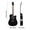 Akustická gitara cutaway 1041 mm (41 in) súprava s púzdrom čierna
