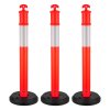 Deliace stĺpiky 3 ks, 1140 mm, naplniteľná základňa, reflexné, červené