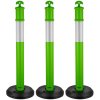 Sada stĺpikov 3 ks, 1140 mm, plniteľná základňa, reflexné, zelené